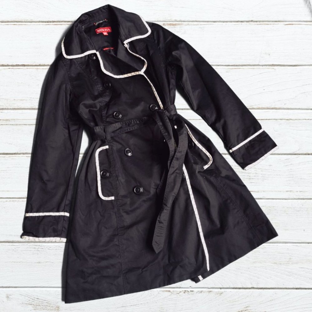 Merona Black Classic Full-length Trench Coat